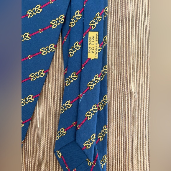 Hermes MORS Blue Silk Tie - Picture 5 of 6